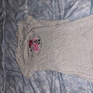 Aeropostale Gray Tee with Pink Floral Design